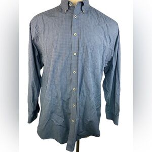 Roundtree & Yorke Trademark Blue Gingham Long Sleeve Button Down Shirt Men’s 2XT